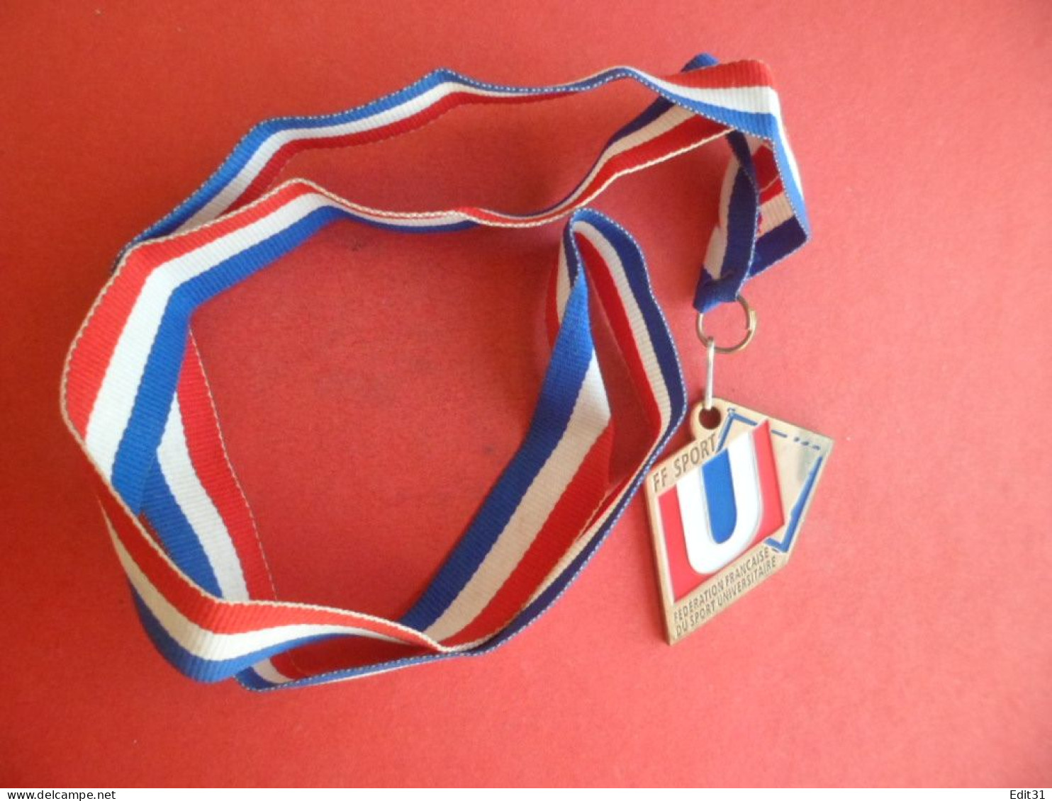 Médaille FF Sport Universitaire Bronze - Cuivre - Email - Bande Tricolore - Athlétisme