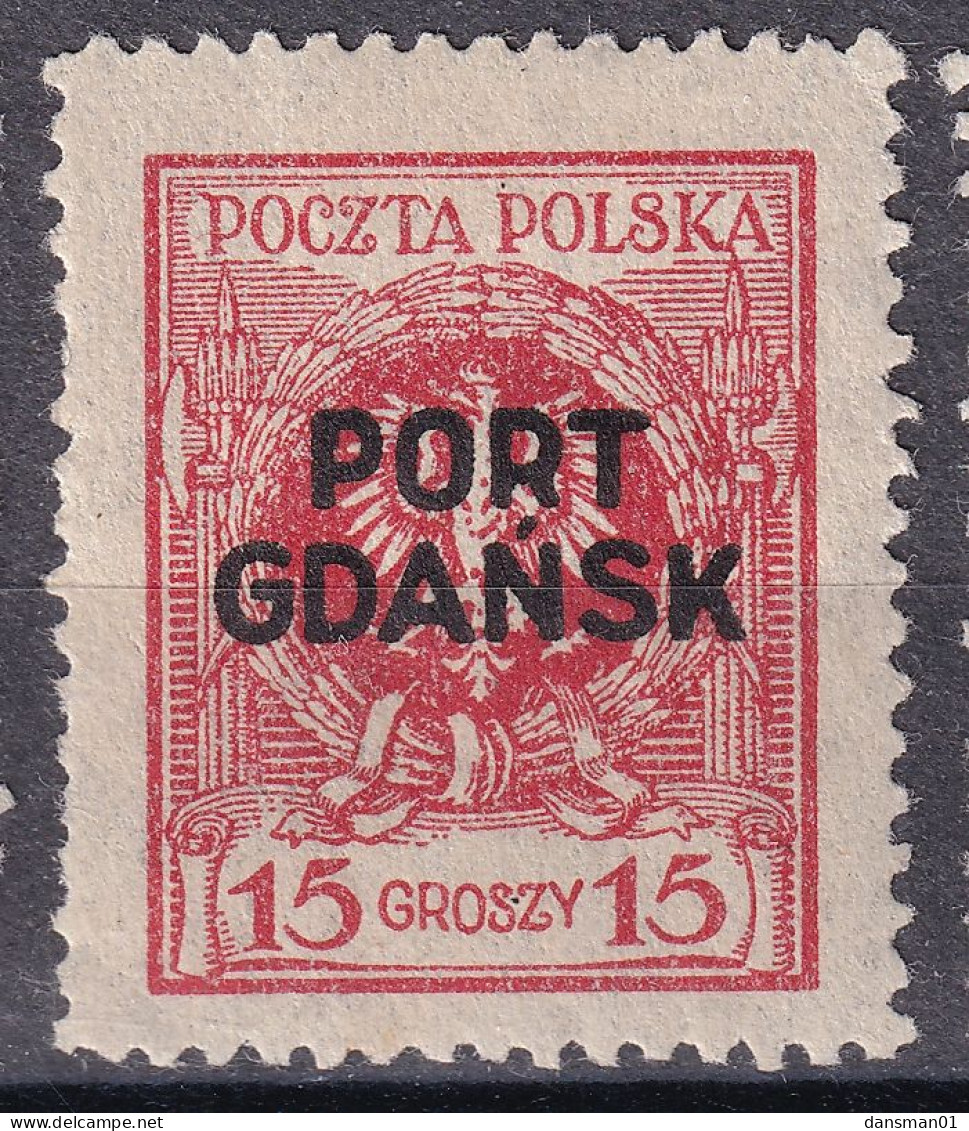 POLAND 1925 Port Gdansk Fi 6 Mint Hinged - Besatzungszeit