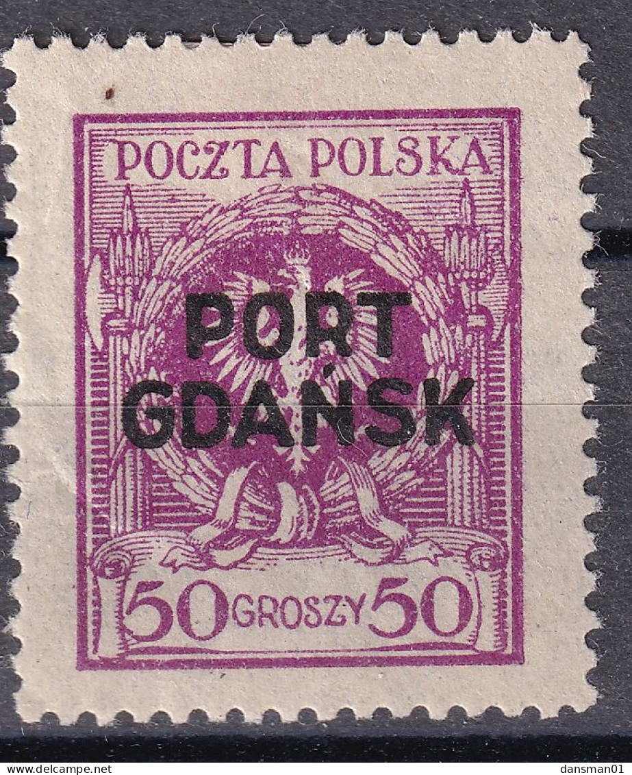 POLAND 1925 Port Gdansk Fi 11 Mint Hinged - Besatzungszeit