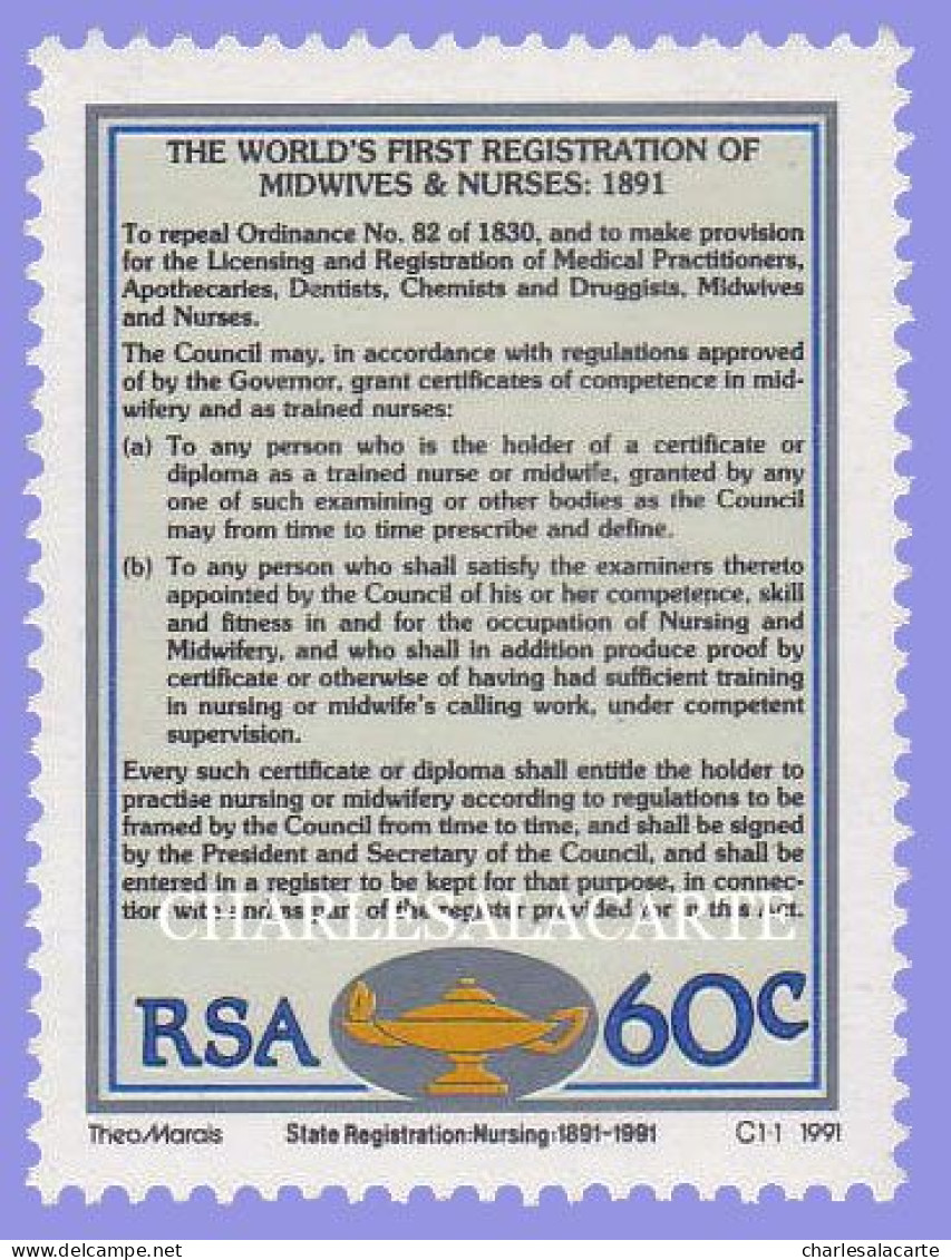 SOUTH AFRICA  1991  MIDWIVES & NURSES  S.G. 733 U.M. - Unused Stamps