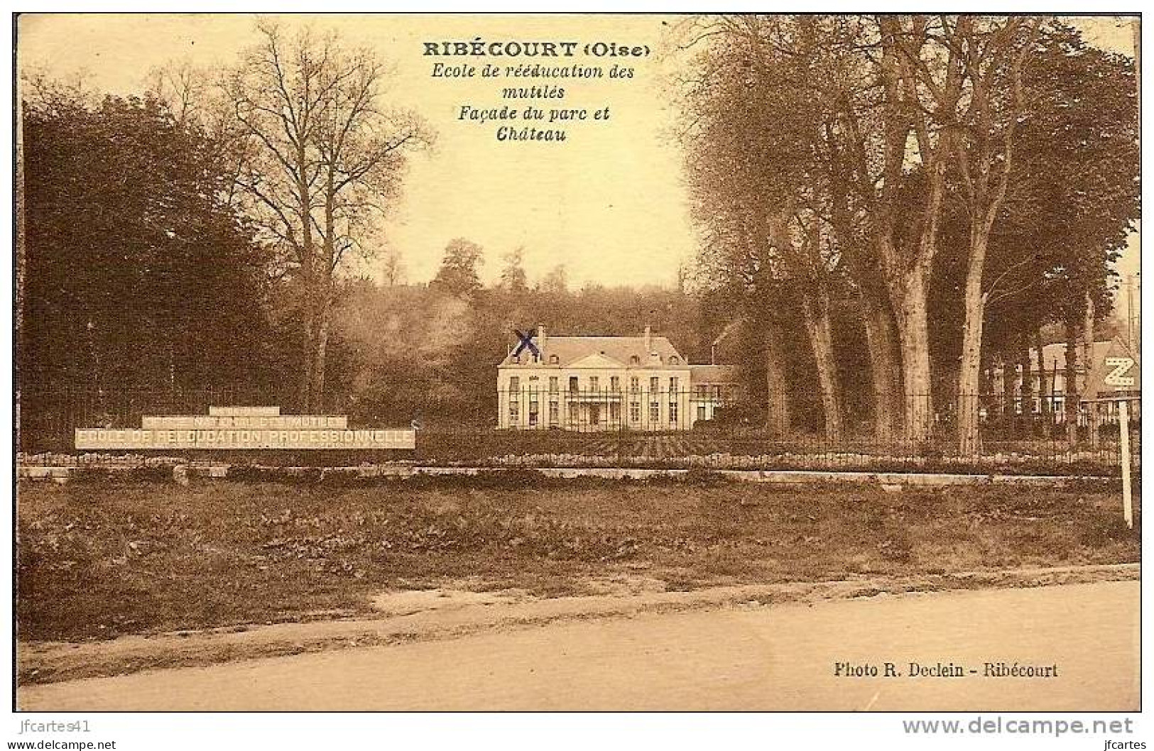 60 - RIBECOURT - Ecole De Réeducation Des Mutilés - Façade Du Parc Et Château - Ribecourt Dreslincourt