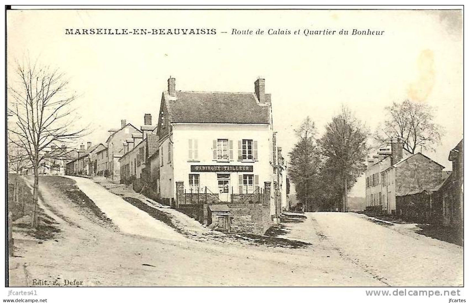60 - MARSEILLE-EN-BEAUVAISIS - Route De Calais Et Quartier Du Bonheur - Marseille-en-Beauvaisis