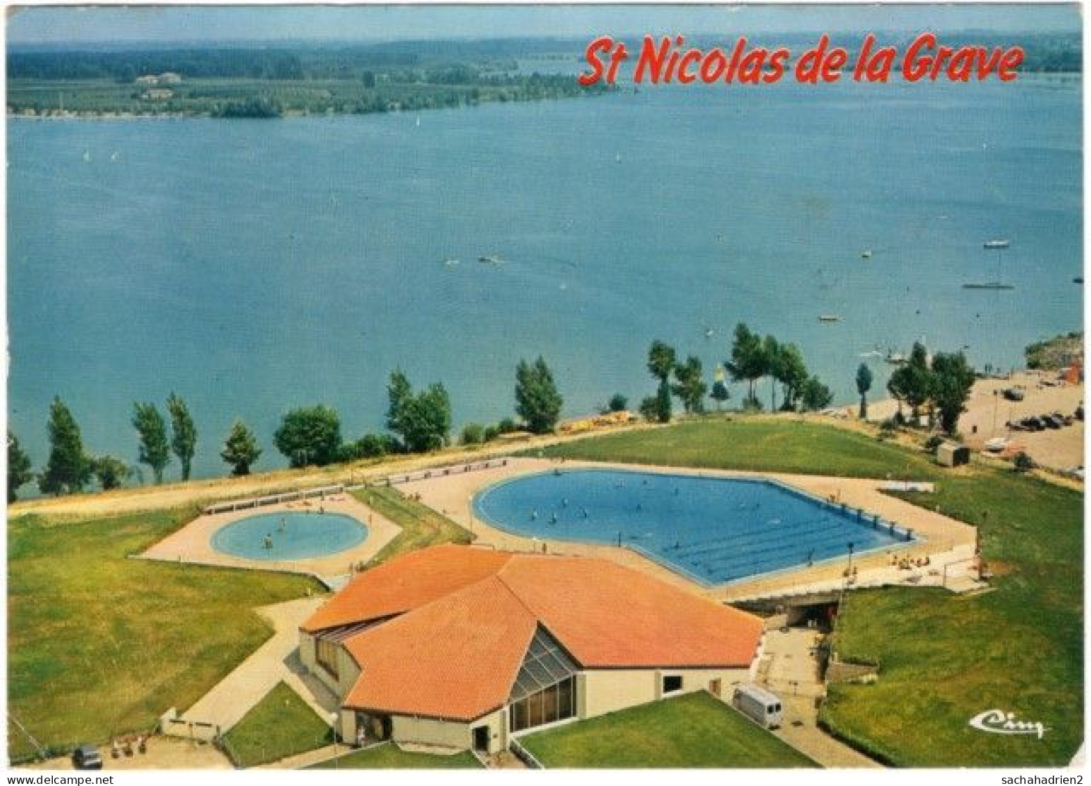 82. Gf. ST-NICOLAS-DE-LA-GRAVE. Vue Panoramique Aérienne Sur La Base Nautique Et De Plein Air - Saint Nicolas De La Grave