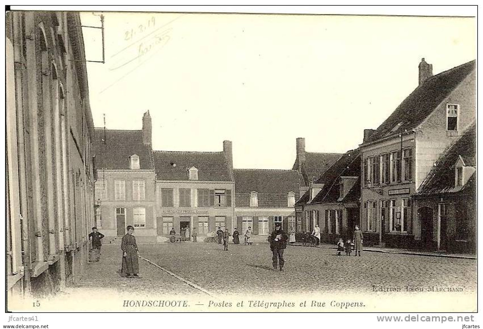 59 - HONDSCHOOTE - Postes Et Télégraphes Et Rue Coppens - Hondshoote