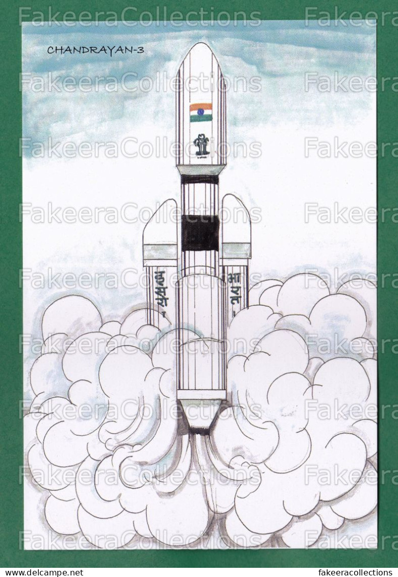 INDIA 2023 Inde Indien - CHANDRAYAAN-3 - Set Of 5 Official Picture Post Cards - ISRO MOON MISSION ROCKET SATELLITE ROVER - Asien