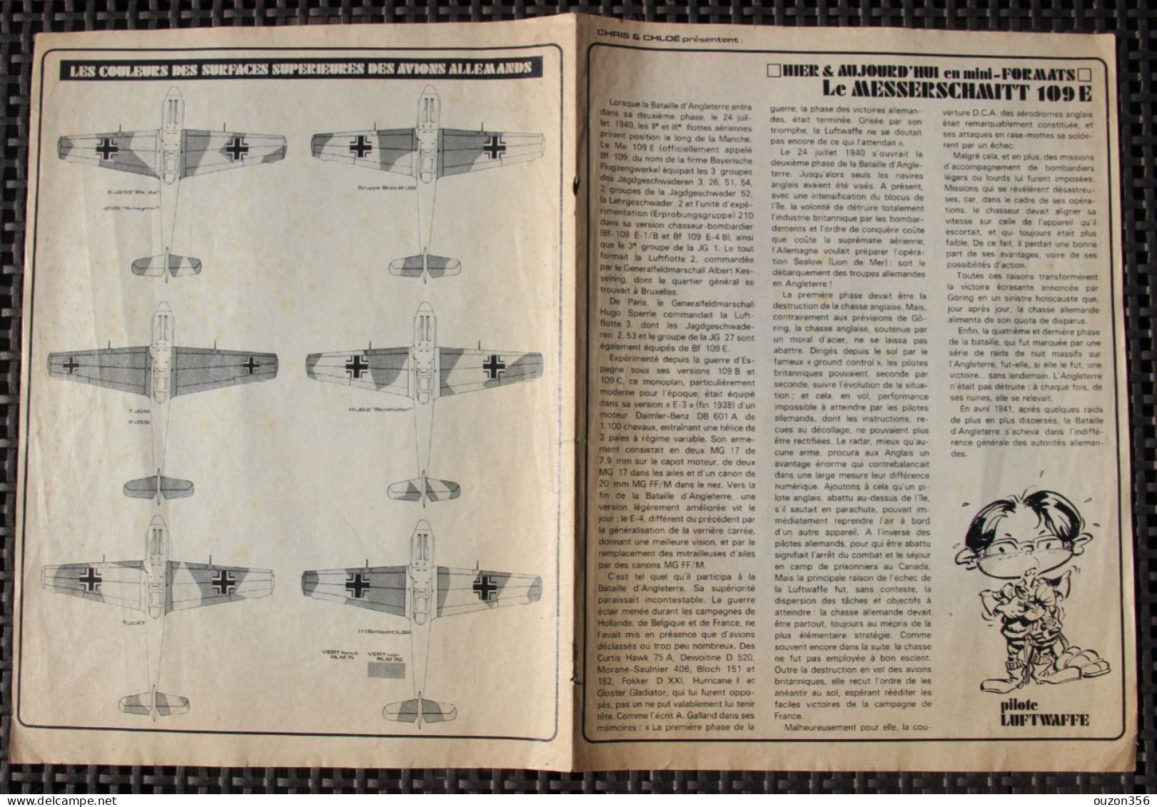 Le Messerschmitt 109 E, Avion Allemand - Machines