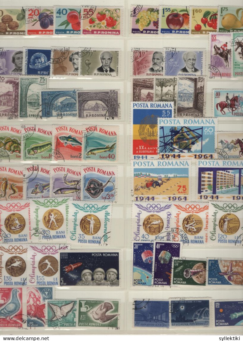 ROMANIA 1961 - 1969 COLLECTION OF 184 DIFFERENT USED STAMPS ALL IN SETS - Collections