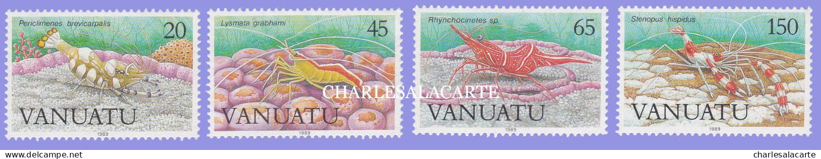 VANUATU  1989  MARINE LIFE SHRIMPS  S.G. 519-522  U.M. - Vanuatu (1980-...)