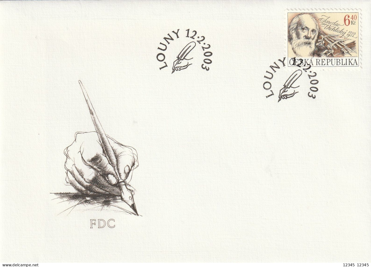 Tsjechië 2003, FDC Unused, Jaroslav Vrchlický (1853-1912), Poet - FDC