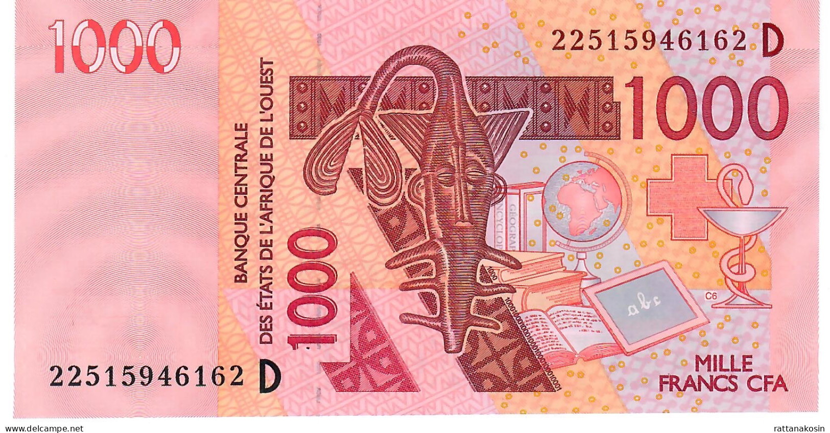 W.A.S. MALI P415Dv 1000 FRANCS (20)22 2022 Signature 46 UNC. - Mali