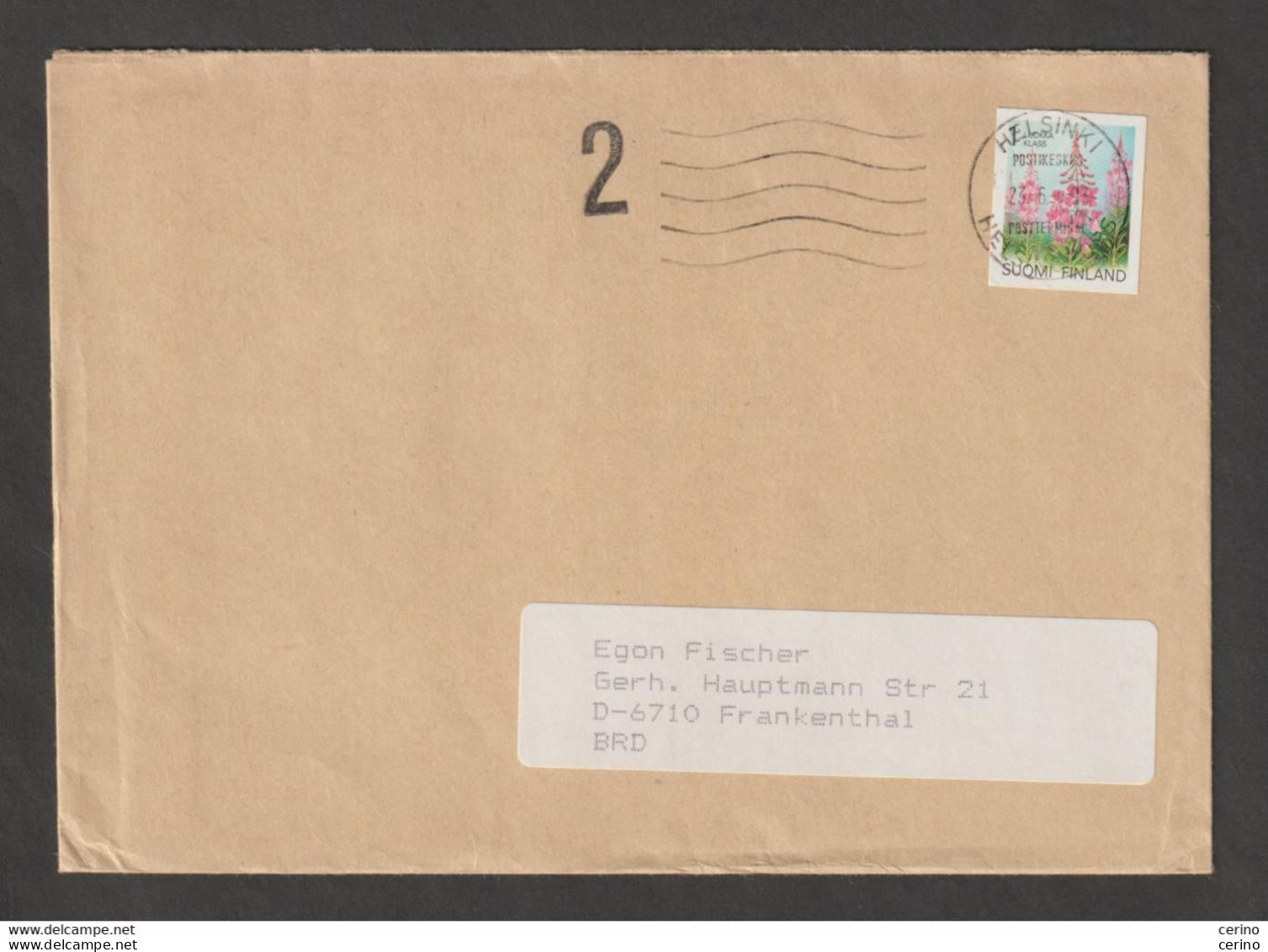 FINLAND:  1993  COVER   WITH  SELF- ADHESIVE  2 M.10 (1155) -  TO  GERMANY - Lettres & Documents