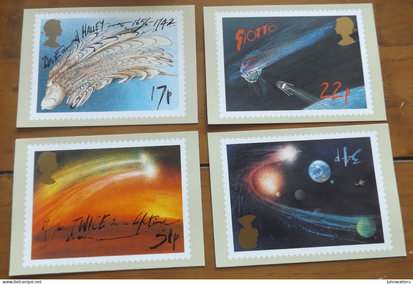 Halley's Comet 1986 Great Britain FDC's Set Of 4 PHQ  Maximum Stamp Cards All With Different Special Postmarks - Maximumkaarten