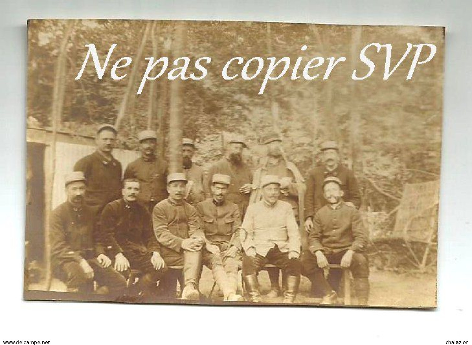 Guerre 14-18 Photo 13 E Régiment D'infanterie Groupe Dans La Forêt De P.... Petit Format - 1914-18