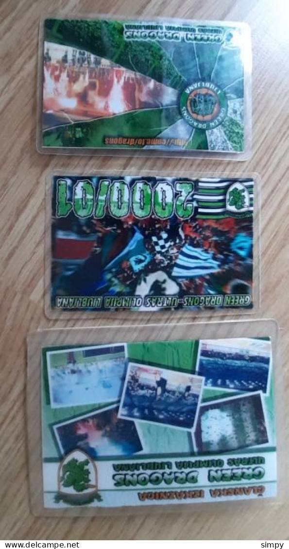 Football Ticket NK Olimpija Ljubljana Green Dragons Ultras Season 1997/1998 1999/2000, 2000/2001 Plastic Card - Eintrittskarten
