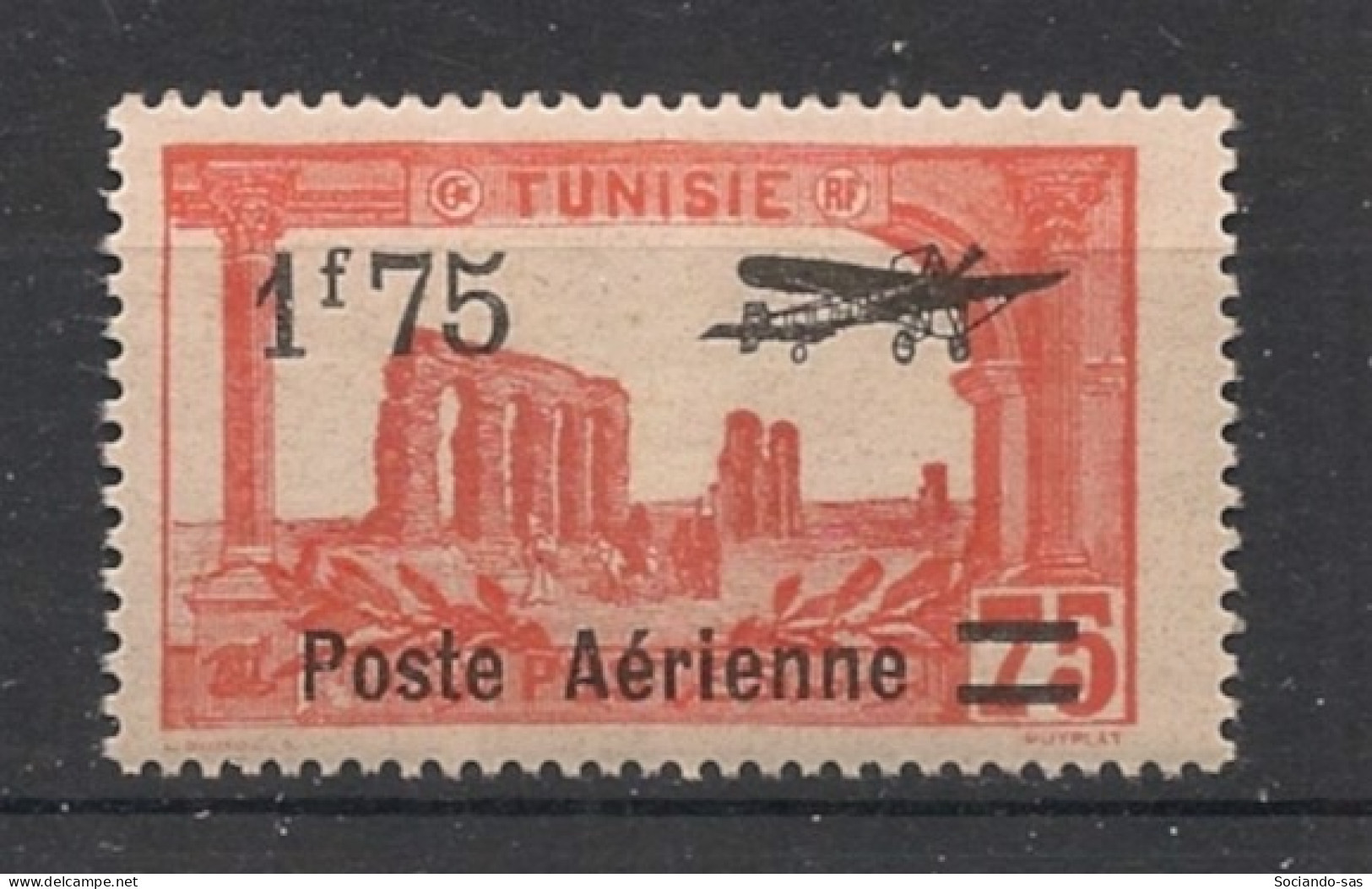 TUNISIE - 1927 - Poste Aérienne PA N°YT. 4 - Avion 1f75 Sur 75c - Neuf Luxe** / MNH / Postfrisch - Luchtpost