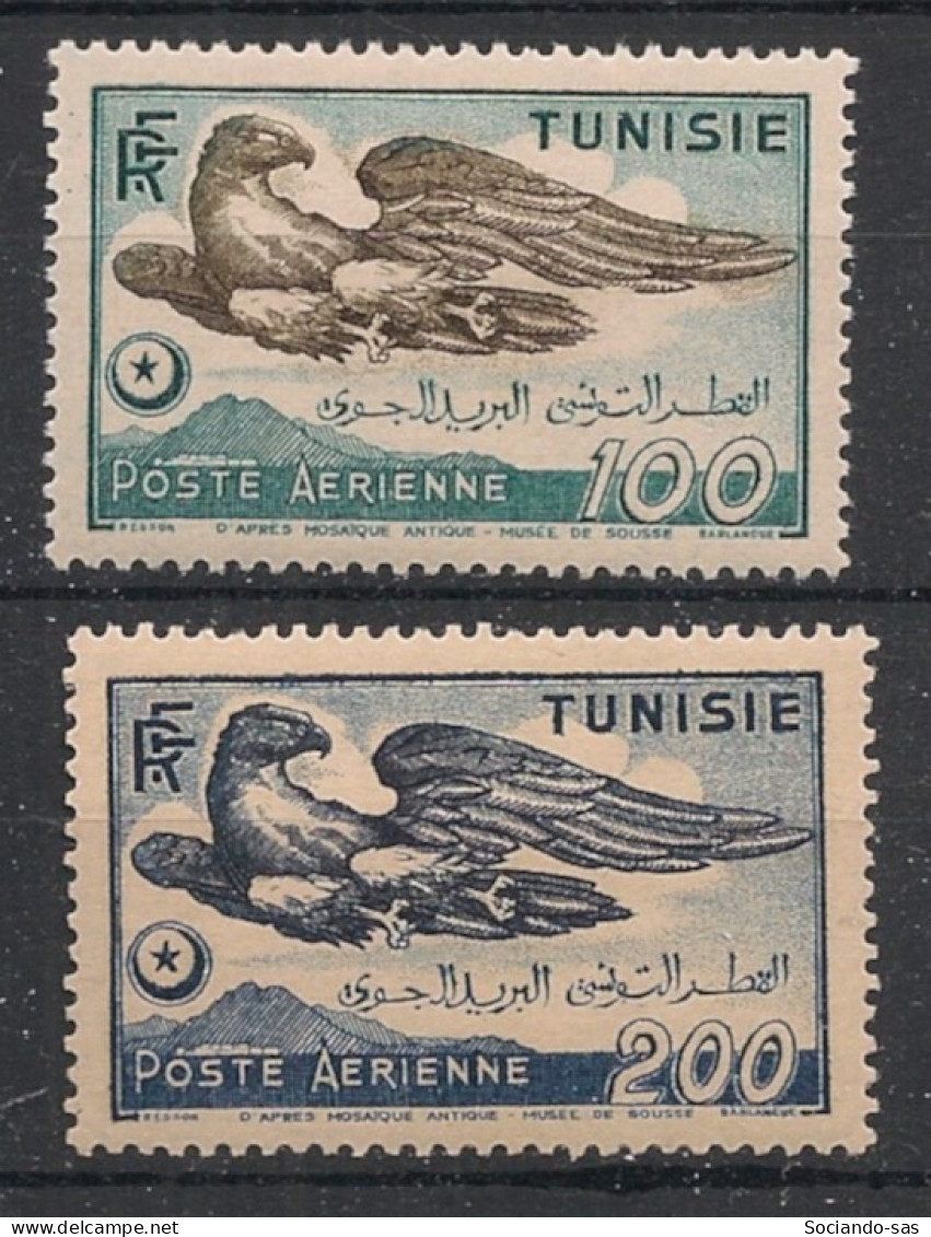 TUNISIE - 1949 - Poste Aérienne PA N°YT. 14 à 15 - Aigle - Neuf* / MH VF - Aéreo