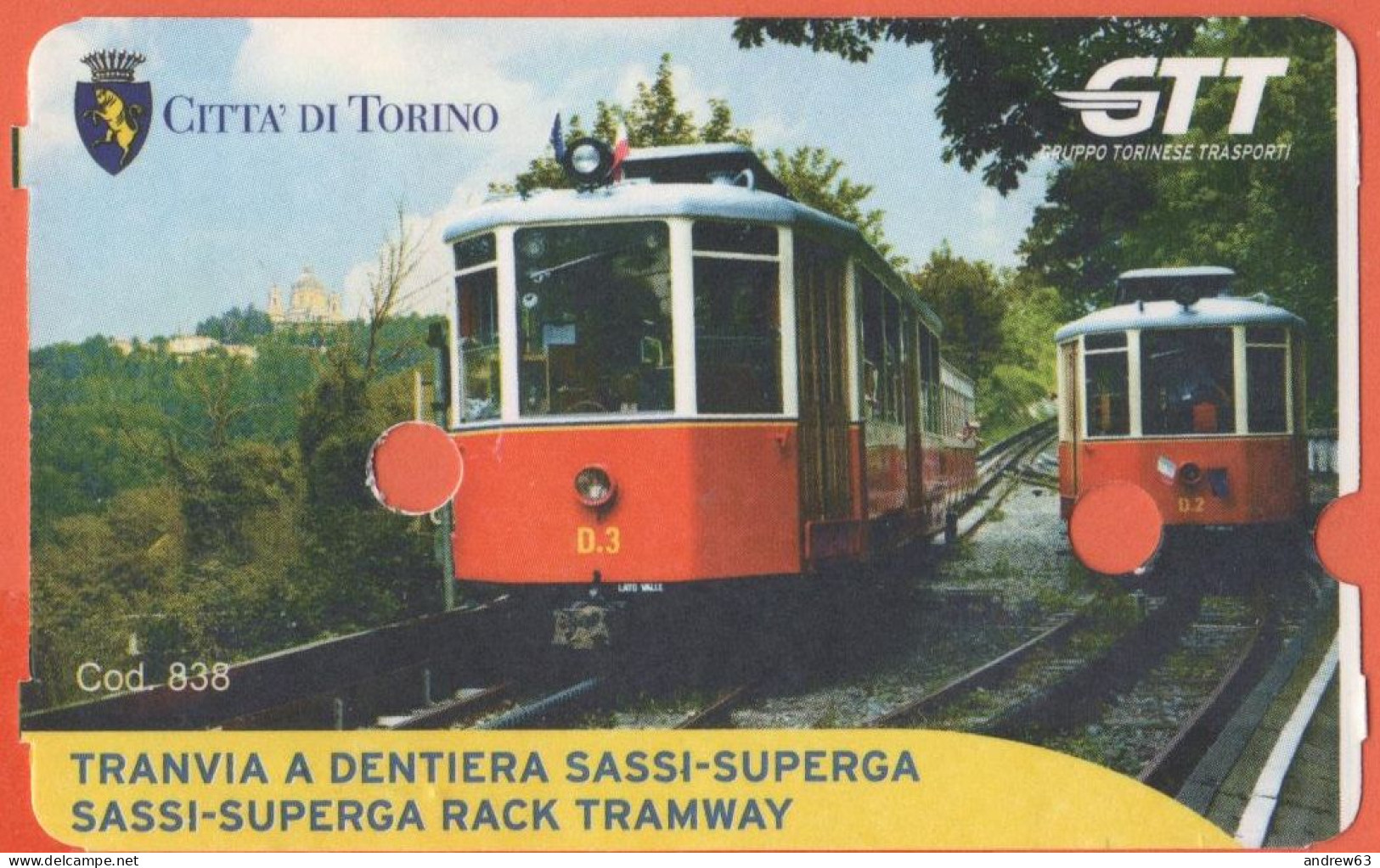 ITALIA - TORINO - Tranvia/Tramvia A Dentiera Sassi-Superga - 2023 - Biglietto A/R Piemonte Card - Used - Europa