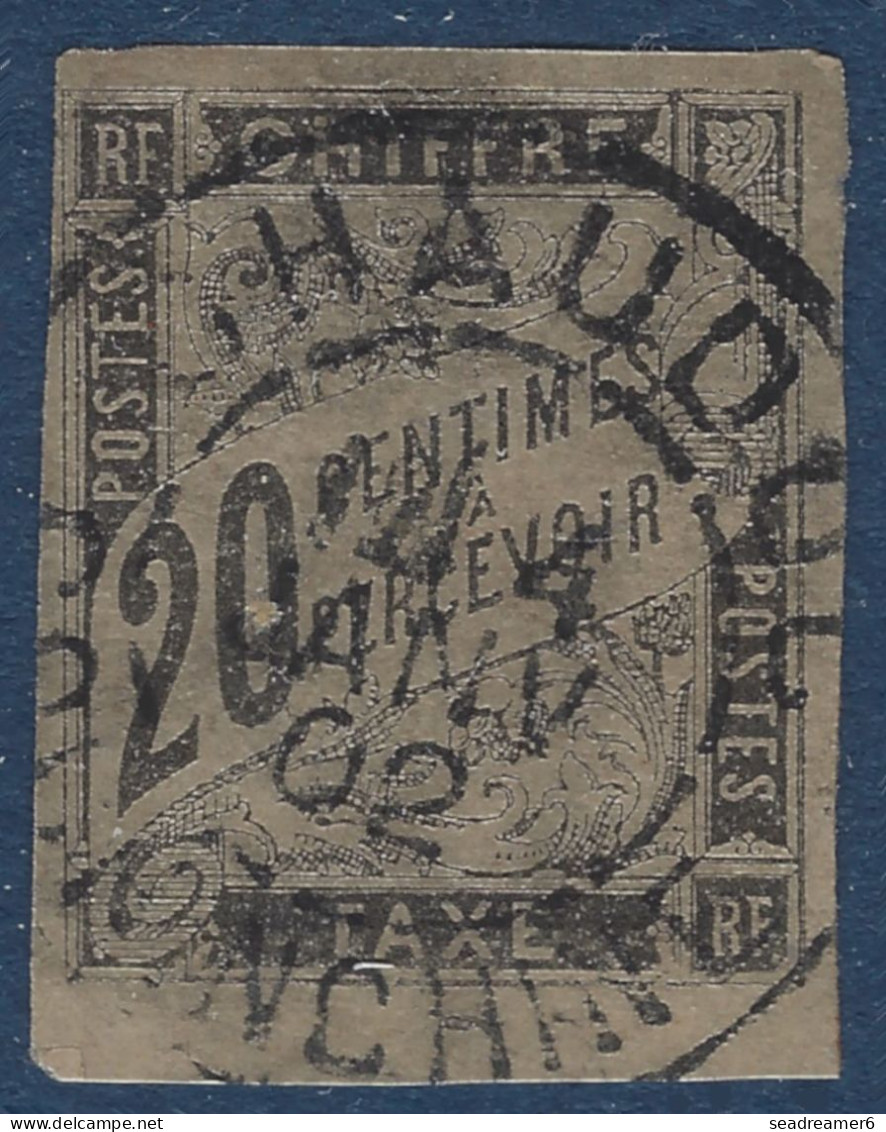 Colonies Générales TAXE N°8 20c Noir Oblitéré Dateur De 1902 " CHAUDOC / COCHINCHINE " TTB & Rare - Taxe