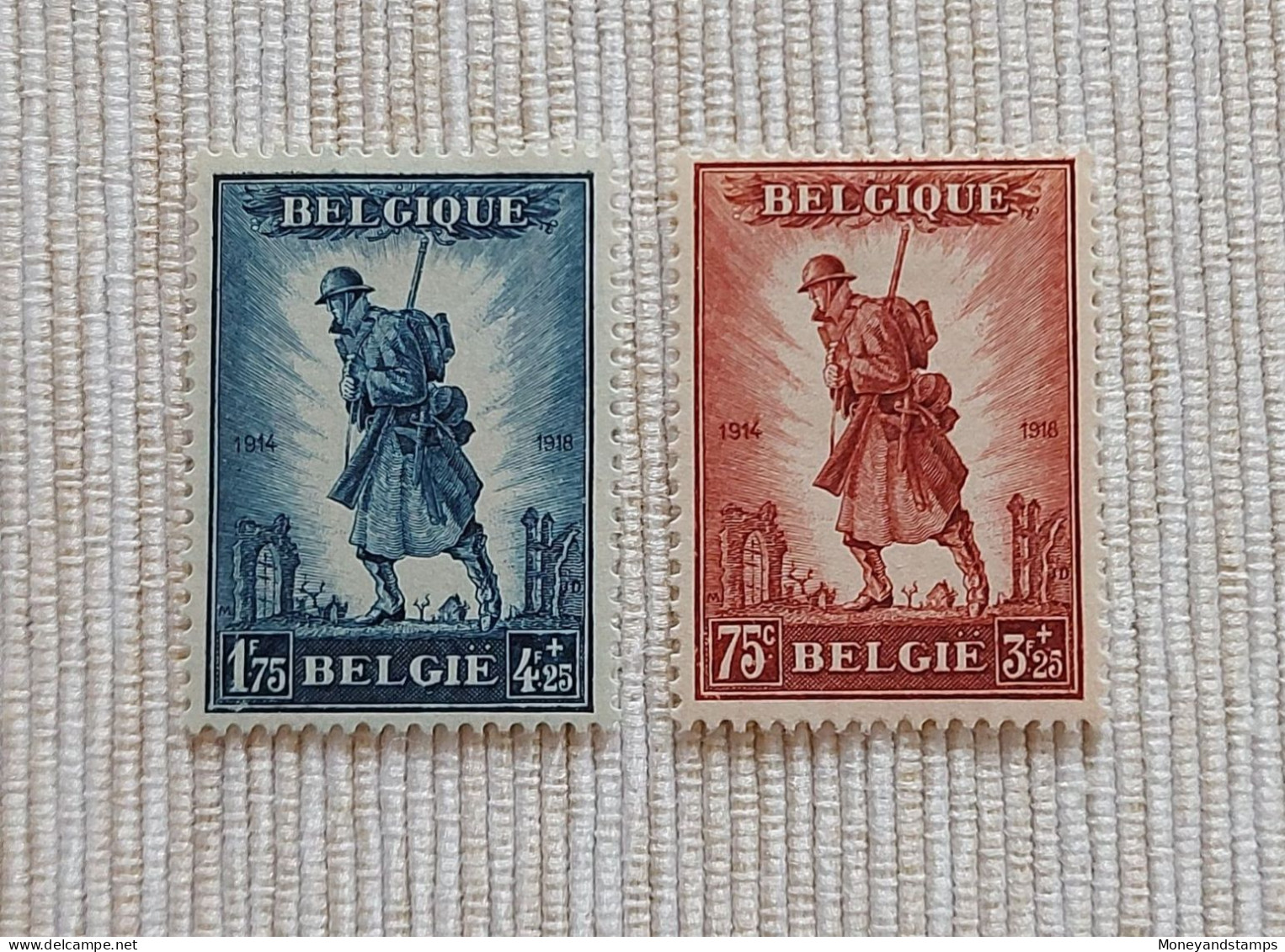 Belgium 1932 - OBP/COB 351/352 - Infanterie Brussel/Infanterie Bruxelles - MH* - 1931-1934 Kepi