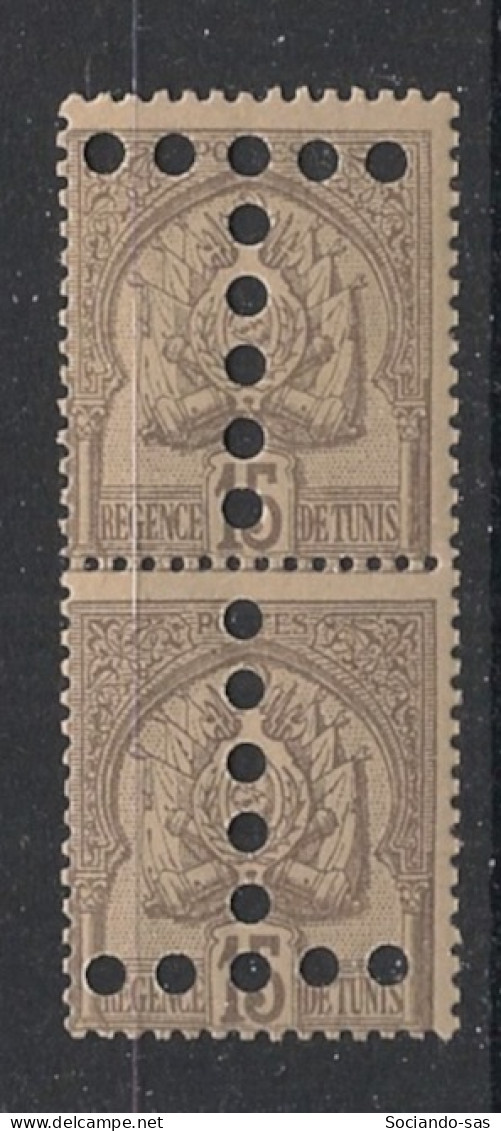 TUNISIE - 1899 - Taxe TT N°YT. 24c - Armoiries 15c Gris - Paire Tête-bêche - Neuf Luxe** / MNH / Postfrisch - Timbres-taxe