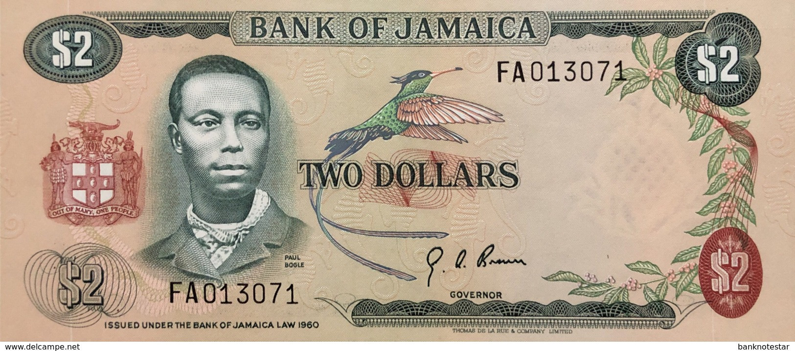 Jamaica 2 Dollars, P-58 (1973) - UNC  - Commemorative Issue - Jamaica