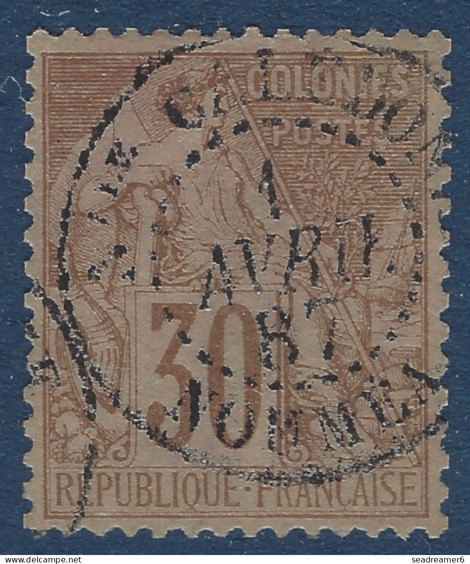 Colonies Générales Alphée DUBOIS N°55 30c Brun Oblitéré Dateur 1er Avril 1887 " Nlle CALEDONIE / NOUMÉA " TTB/ SUP - Alphée Dubois