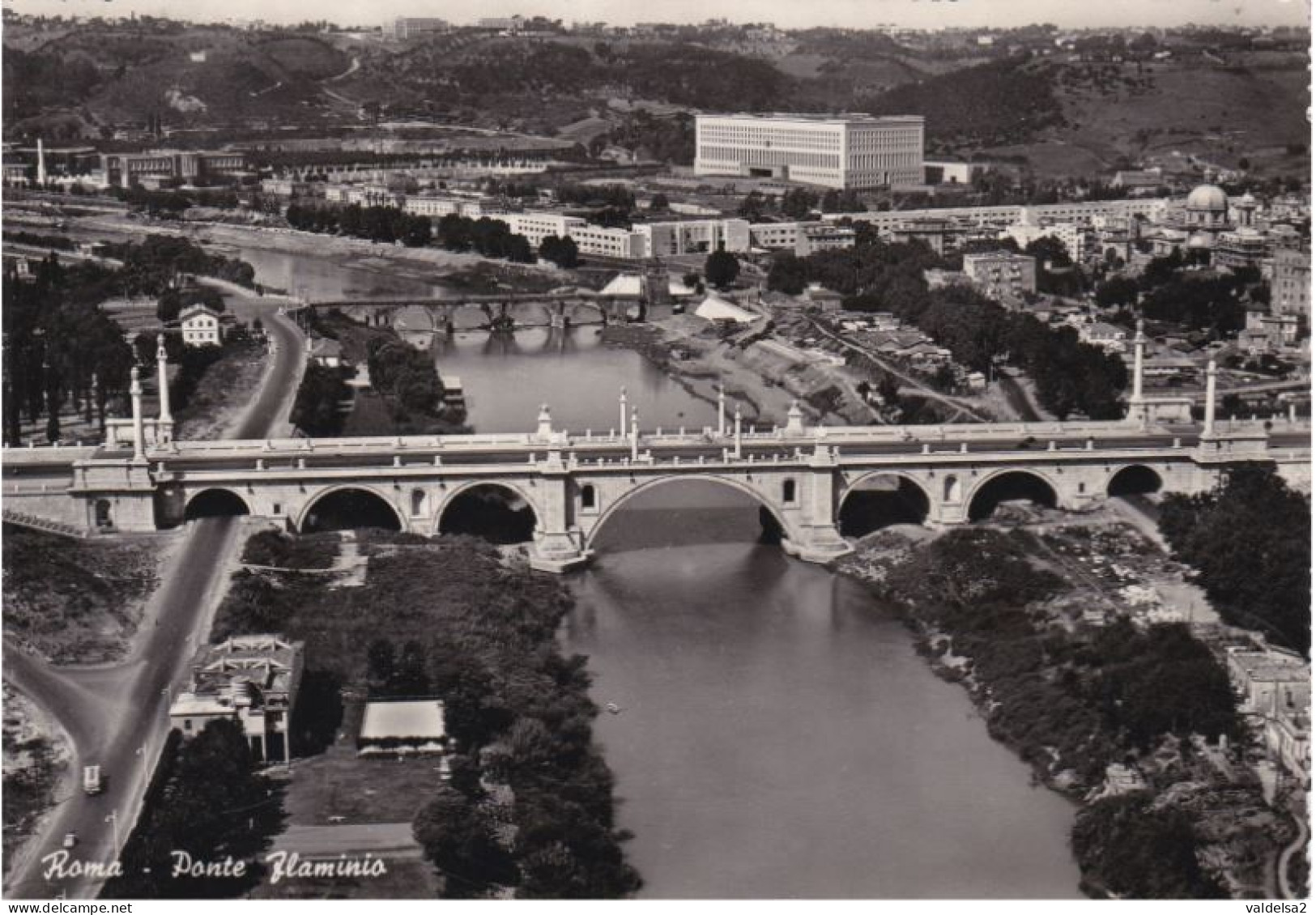 ROMA - PONTE FLAMINIO SUL TEVERE - PANORAMA - 1954 - Brücken