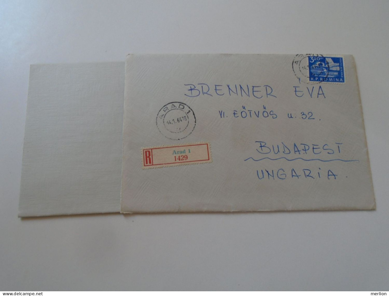 D197925  Romania  Registered  Cover  Arad 1964     Sent To Hungary  Brenner Éva - Lettres & Documents