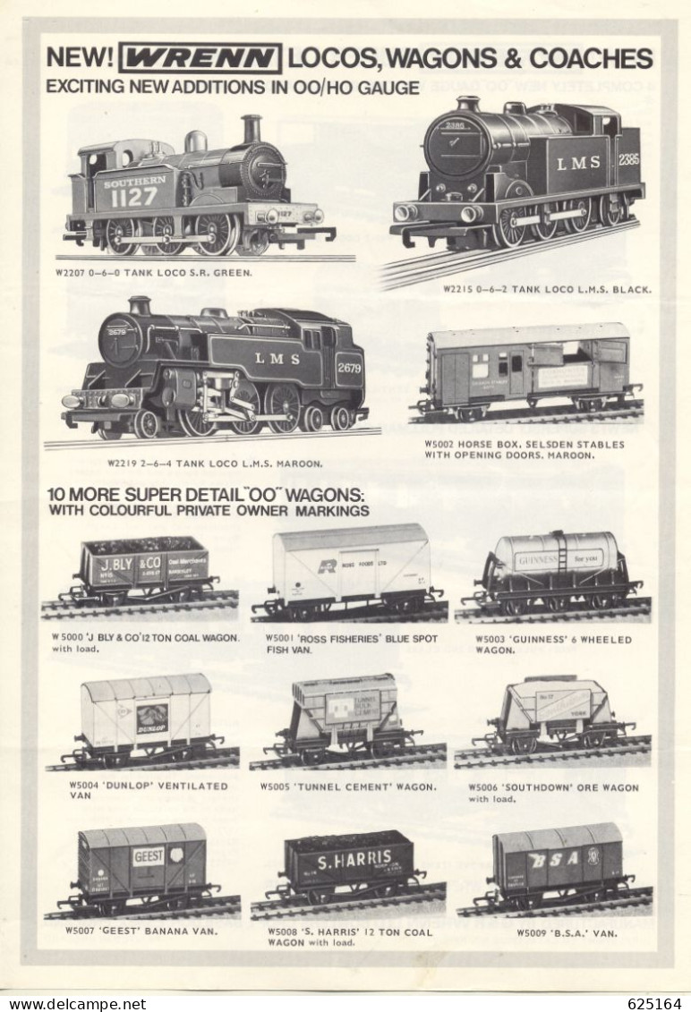 Catalogue WRENN 1971/72 New Additions In OO/HO Gauge Locos Wagons Coaches - Englisch