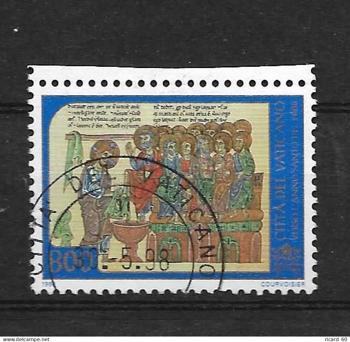 Timbres Oblitérés Du Vatican 1998, N°1120 YT, Noël, Enluminure - Used Stamps