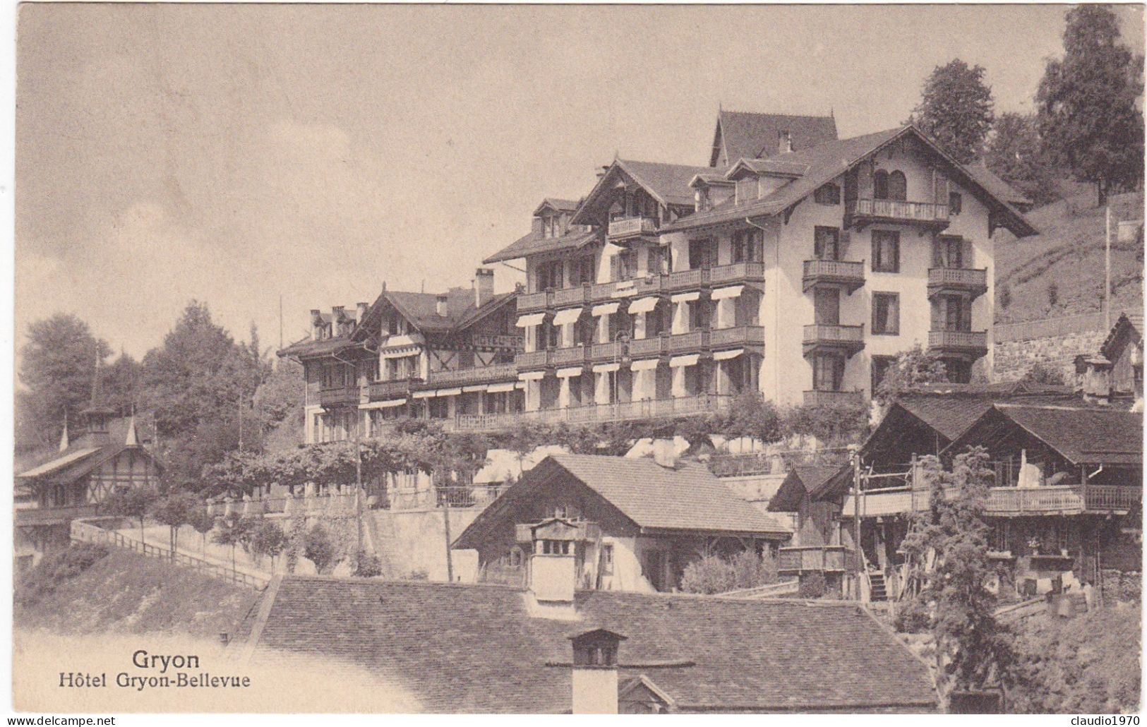 SVIZZERA - CARTOLINA  - GRYON - HOTEL GRYON-BELLEVUE -  VIAGGIATA . PER MANTOVA - ITALIA 1921 - Bellevue