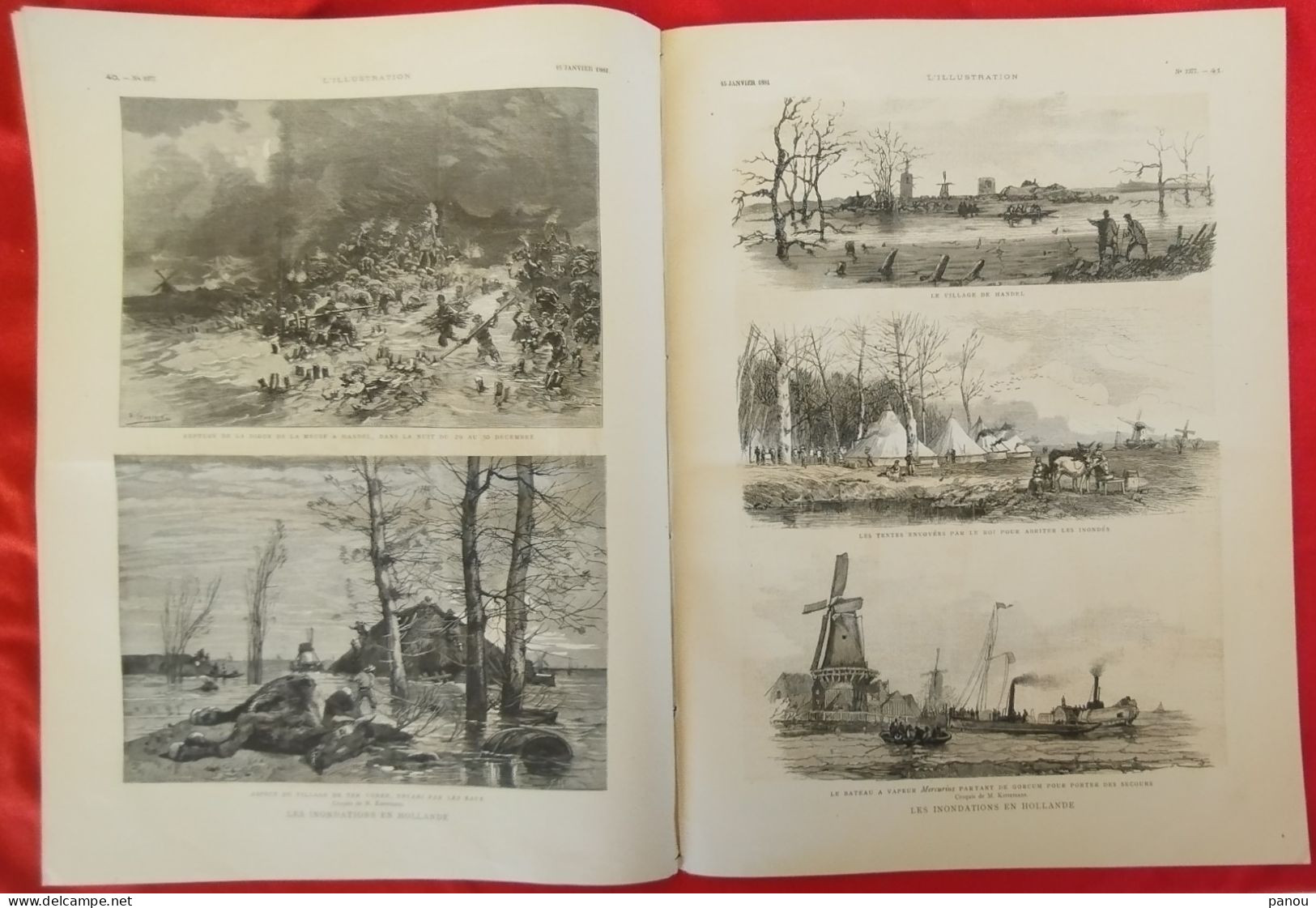 L'ILLUSTRATION 1977 - 15 JANVIER 1881. CUIRASSE RICHELIEU INCENDIE. OVERSTROMINGEN IN NEDERLAND. IRLANDE IRELAND. SEINE - 1850 - 1899