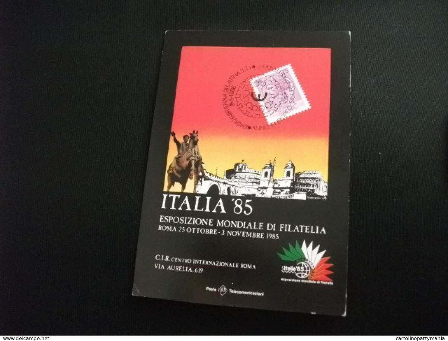 ESPOSIZIONE MONDIALE DI FILATELIA ITALIA 85 ROMA ANNULLO CISTERNA DI LATINA 1986 ANNO EUROPEO SICUREZZA STRADALE - Ausstellungen