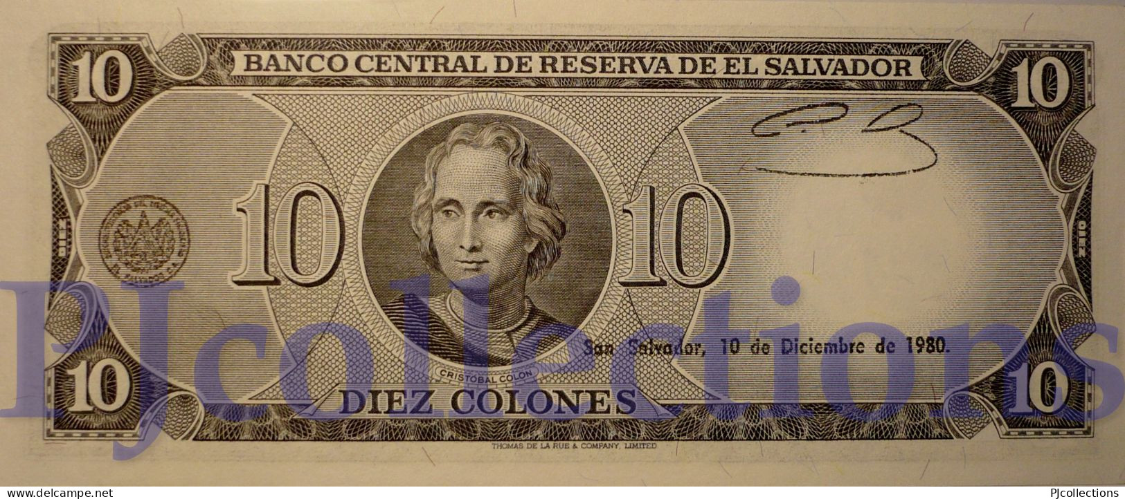 EL SALVADOR 10 COLONES 1980 PICK 129b UNC - Salvador