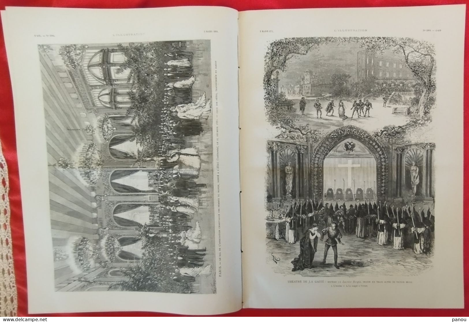 L'ILLUSTRATION 1984 - 5 MARS 1881. VICTOR HUGO. THEATRE DE LA GAITE. THEATRE ITALIEN DE NICE, TEATRO ITALIANO A NIZZA - 1850 - 1899