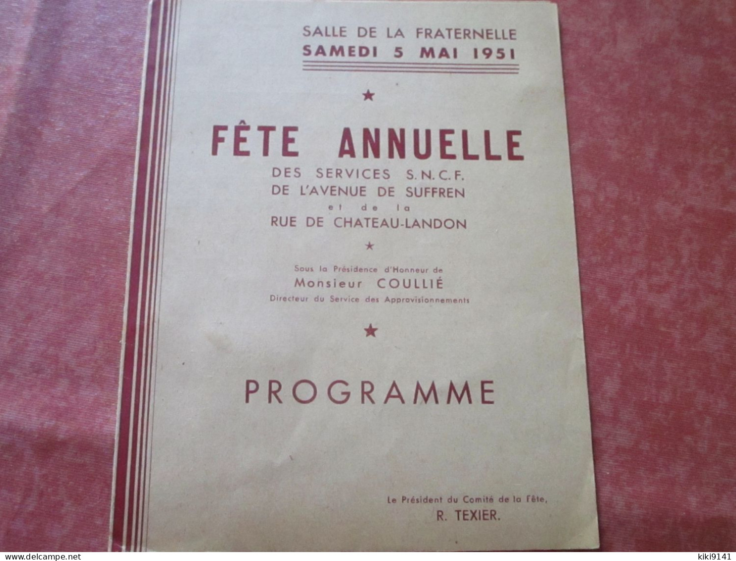 CLUB SUFFREN - Fête Annuelle Des Services S.N.C.F. (programme) - Chemin De Fer