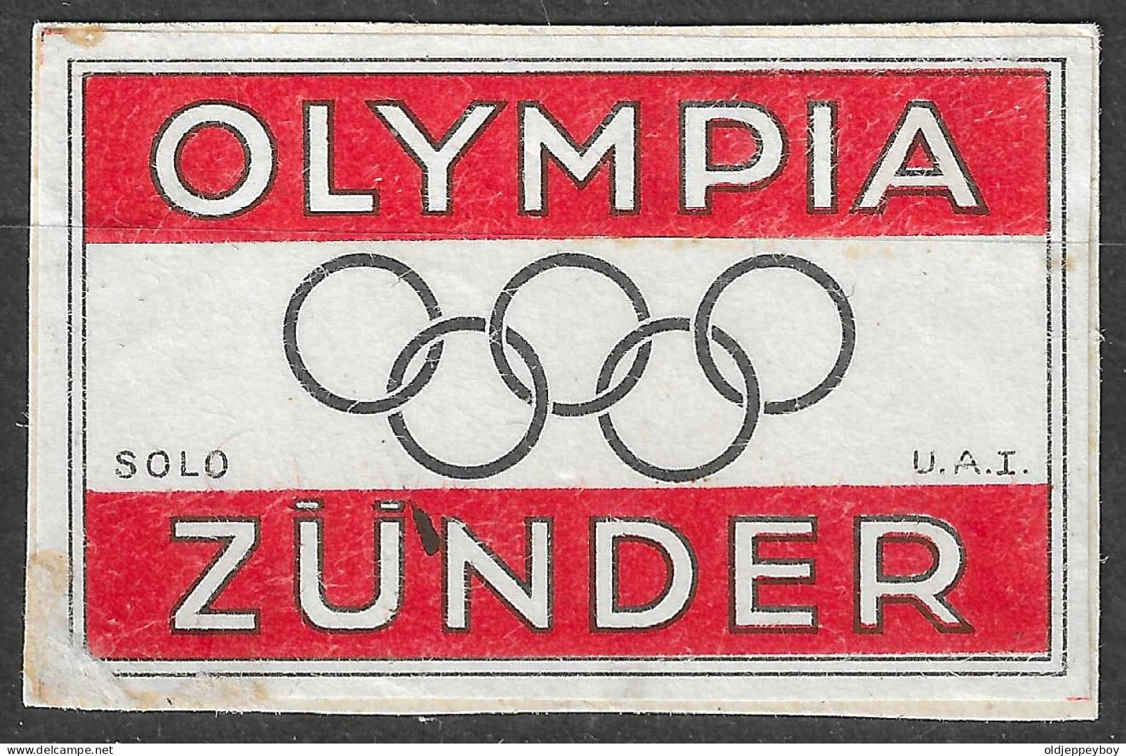 DEUTSCHE REICH  MATCHBOX LABEL  BERLIN 1936 OLYMPIA ZUNDER   5,5  X 3.5 CM   - Boites D'allumettes - Etiquettes