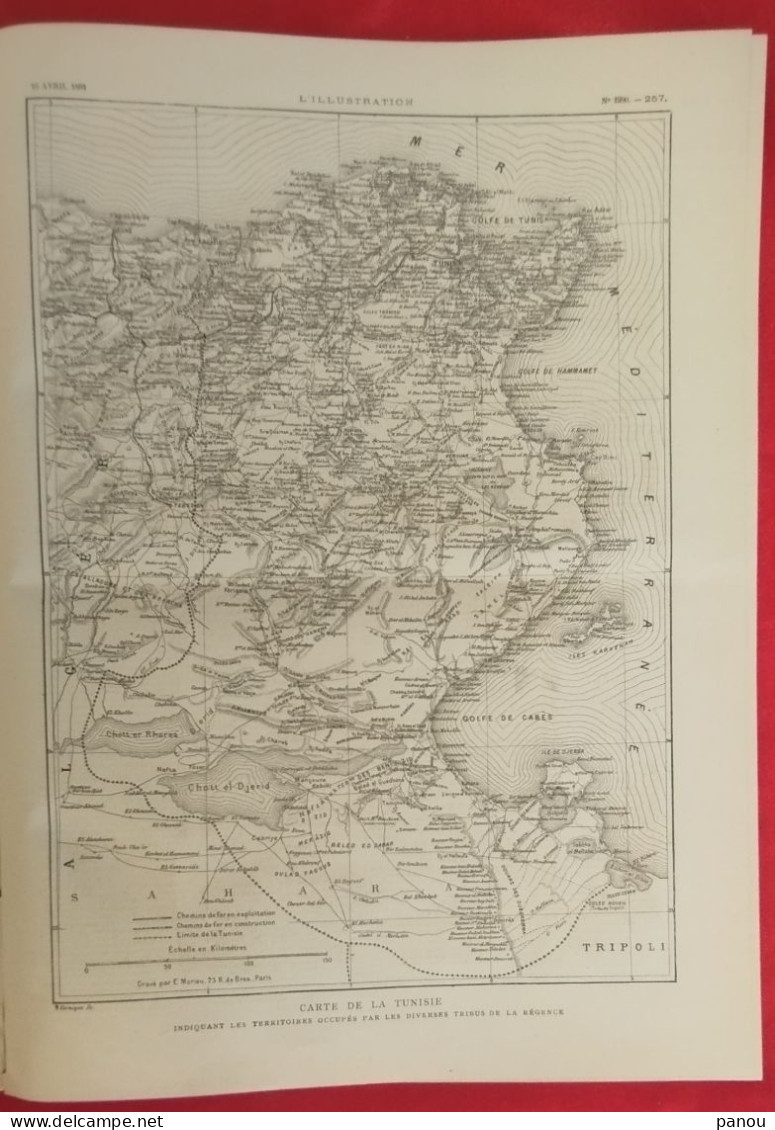 L'ILLUSTRATION 1990 - 16 AVRIL 1881 TUNIS TUNISIE TUNISIA SOUKARRAS CHIO CHIOS GRECE GREECE INCENDIE THEATRE MONTPELLIER - 1850 - 1899
