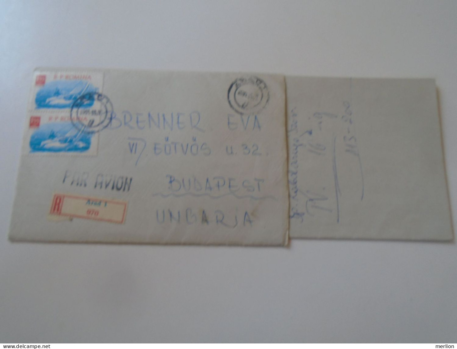 D197926  Romania  Registered  Airmail Cover  Arad Ca1964     Sent To Hungary  Brenner Éva  Stamp Sailing - Covers & Documents