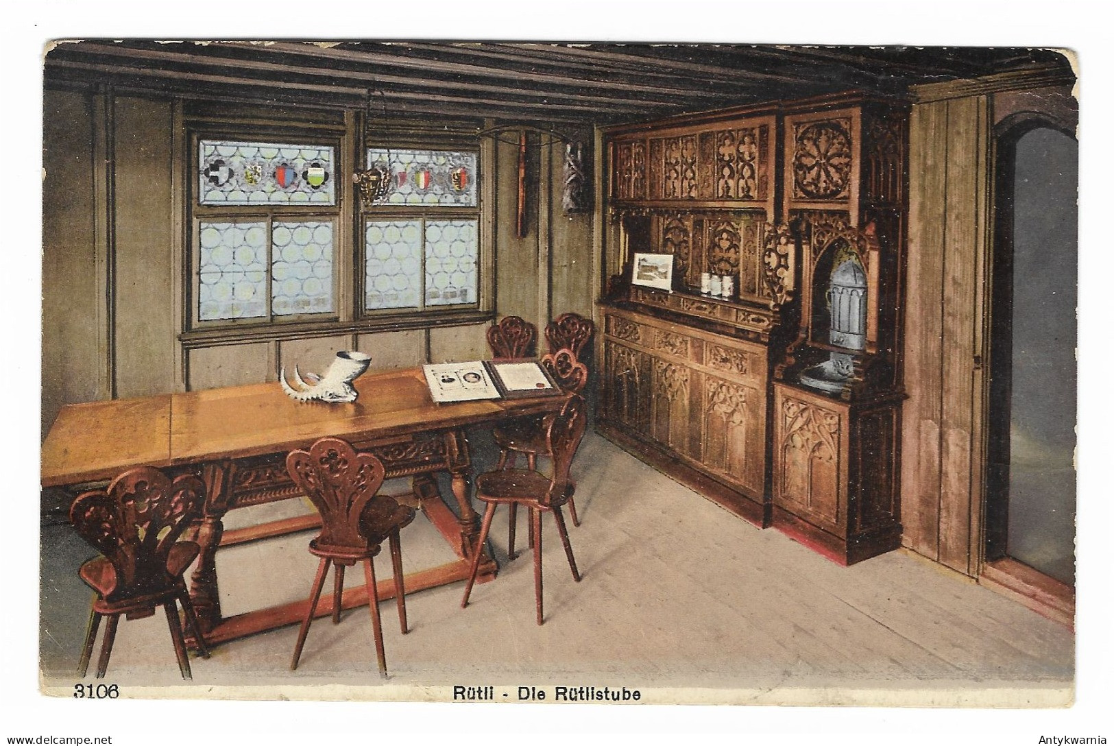 Rütli Seelisberg Rütlistube Innenansicht , Gelaufen , Circulé  Voyagé En 1908y.   H224 - Seelisberg