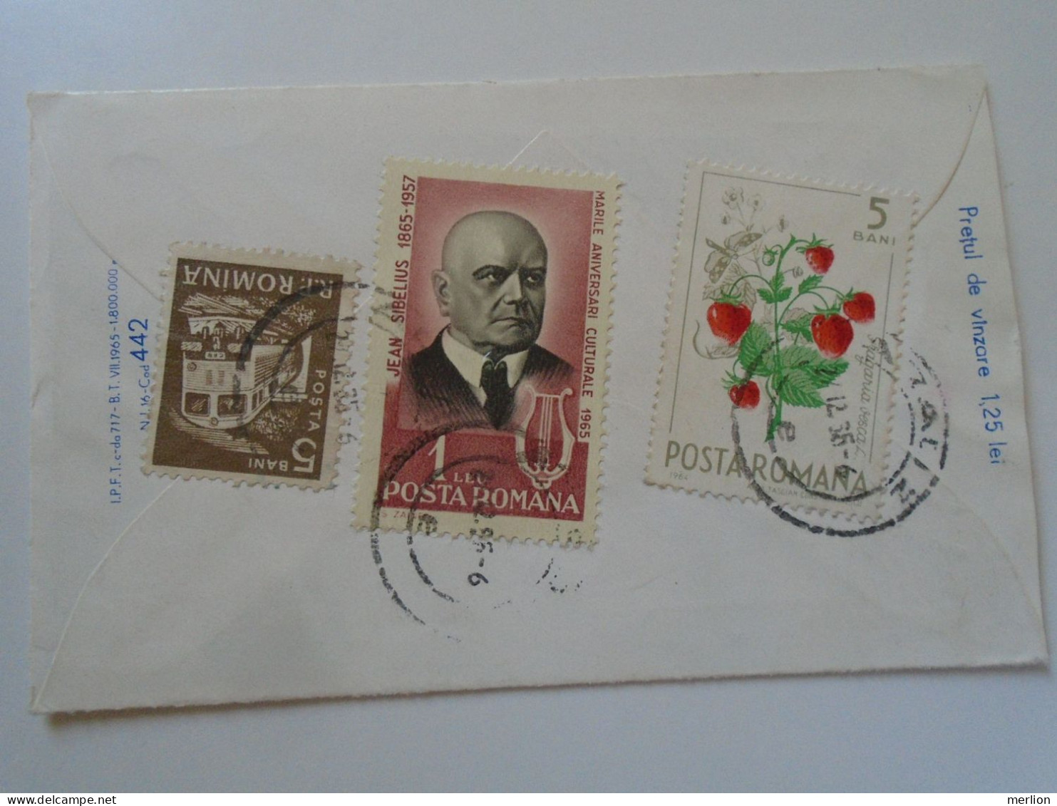 D197929 Romania Small Stationery Lilliput  Cover  Arad 1965  Sent To Hungary  Brenner Éva   Stamp  Train Berry Sibelius - Storia Postale