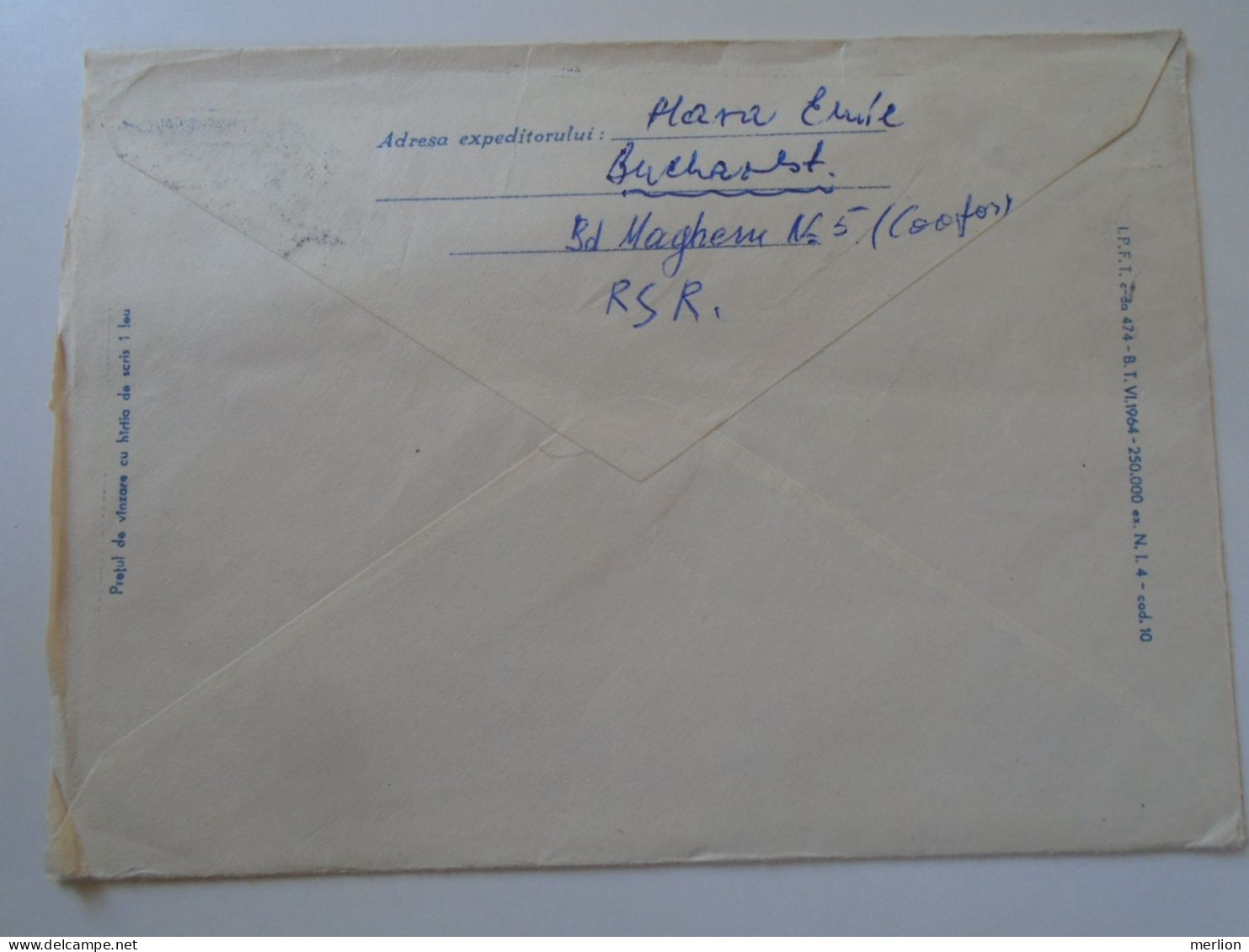 D197934 Romania   Stationery Airmail  Cover   Tarom Bucuresti  1965   Sent To Hungary  Brenner Éva Stamp  Piano Violin - Brieven En Documenten