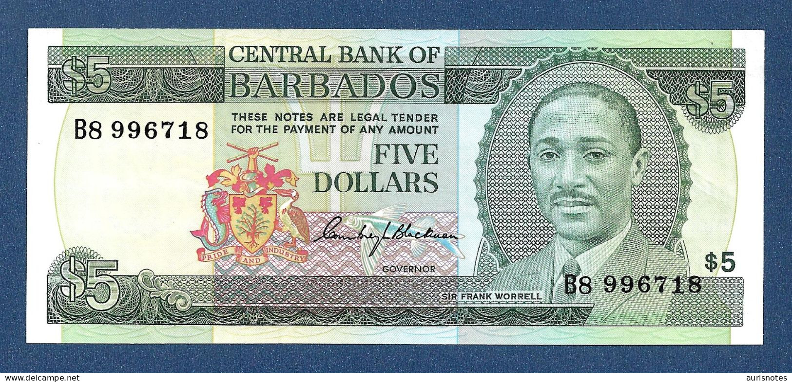 Barbados $5 Dollars 1975 P32 AU - Barbades