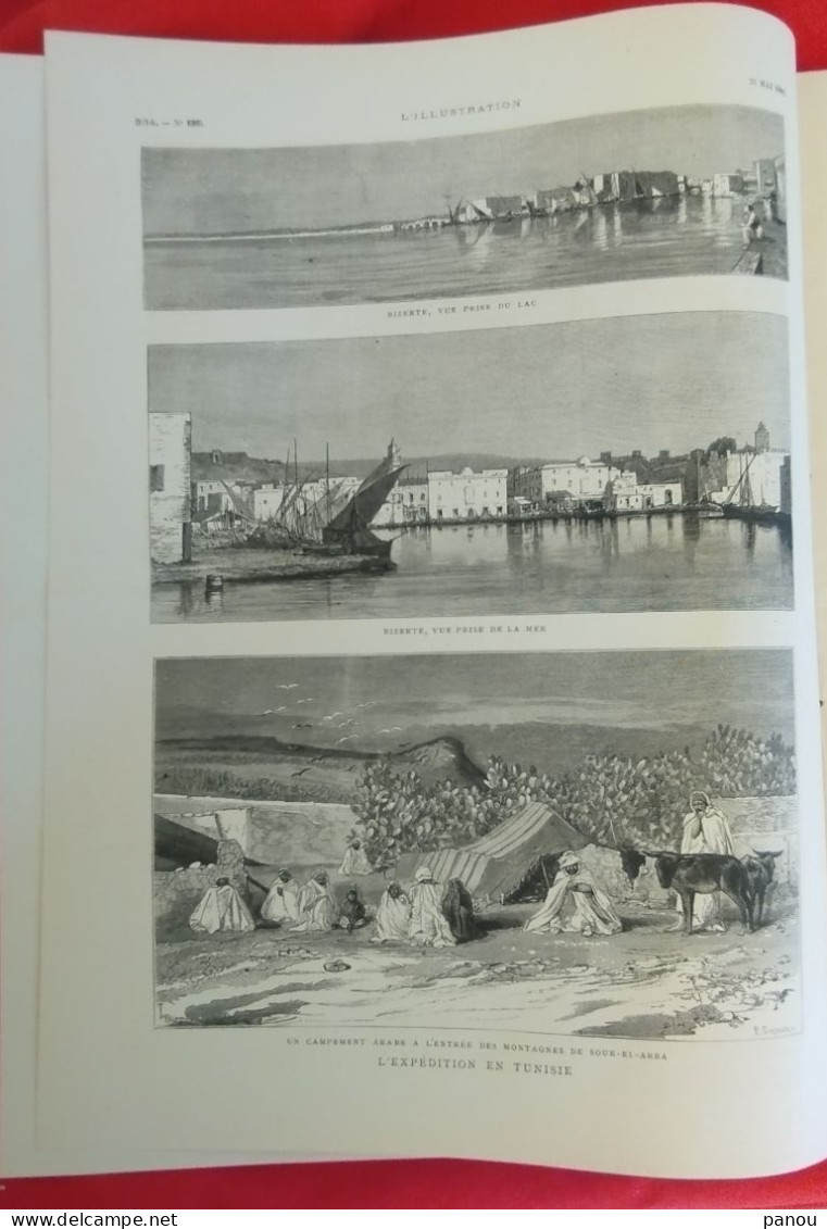 L'ILLUSTRATION 1995 - 21 MAI 1881. TUNISIE TUNISIA BIZERTE BIZERTA KEF. COMPAGNIE CHEMINS DE FER. GAMBETTA CAHORS - 1850 - 1899