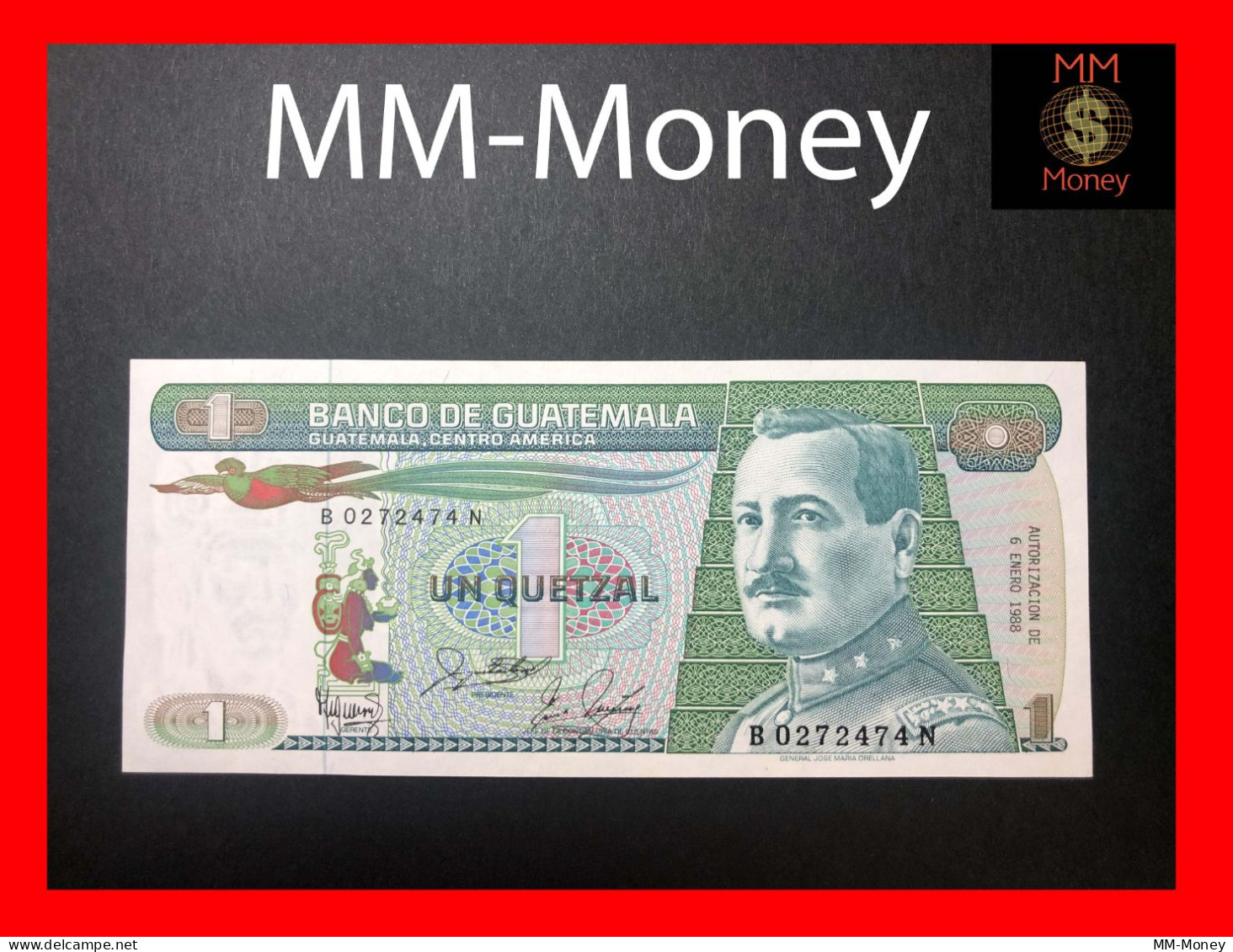 GUATEMALA 1 Quetzal  6.1.1988  P. 66   AU - Guatemala