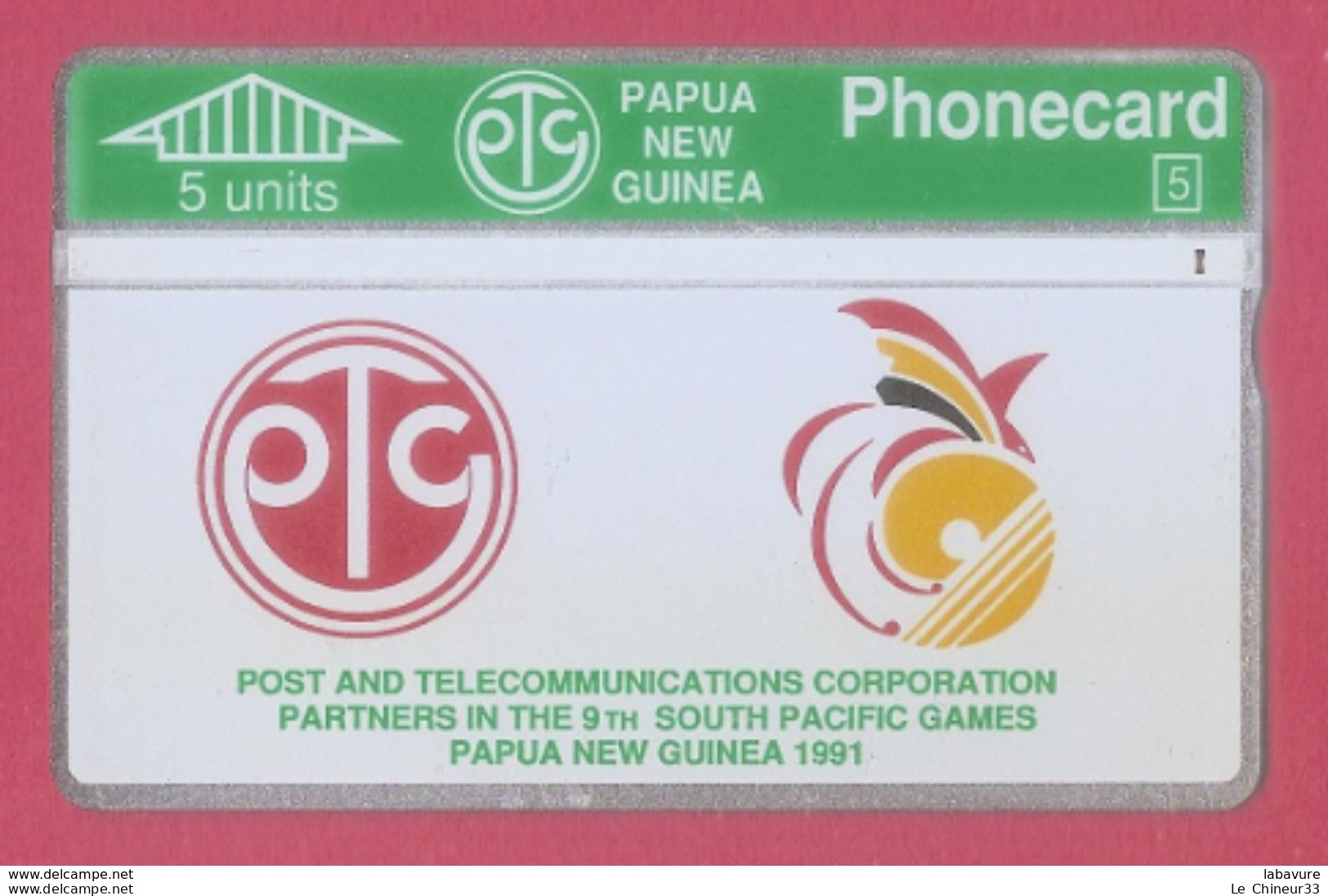 PAPOUASIE NOUVELLE GUINEE--Papua New Guinea--5 Units-Post And Telecommunications Partners South Pacific Games 1991 - Papouasie-Nouvelle-Guinée