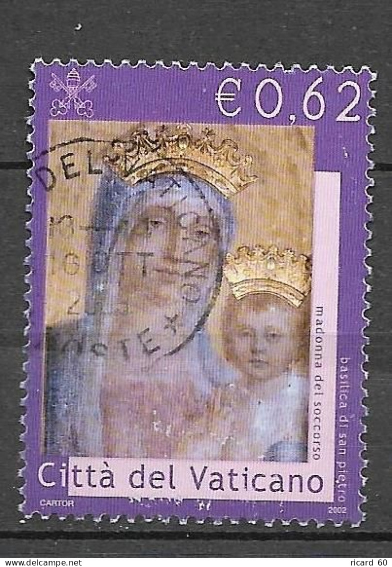 Timbres Oblitérés Du Vatican 2002, N°1256 YT, Tableau: La Madone De La Basilique St Pierre, Vierge à L'enfant Jésus - Oblitérés