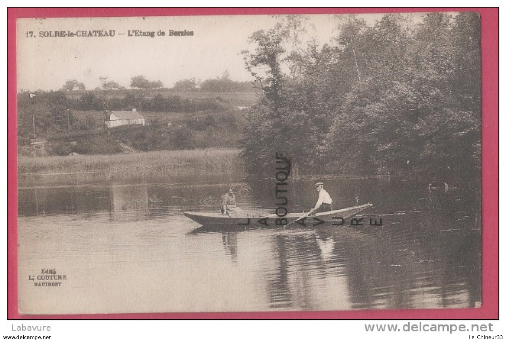 59 - SOLRE LE CHATEAU--L'Etang De Berzies---barque--animé - Solre Le Chateau