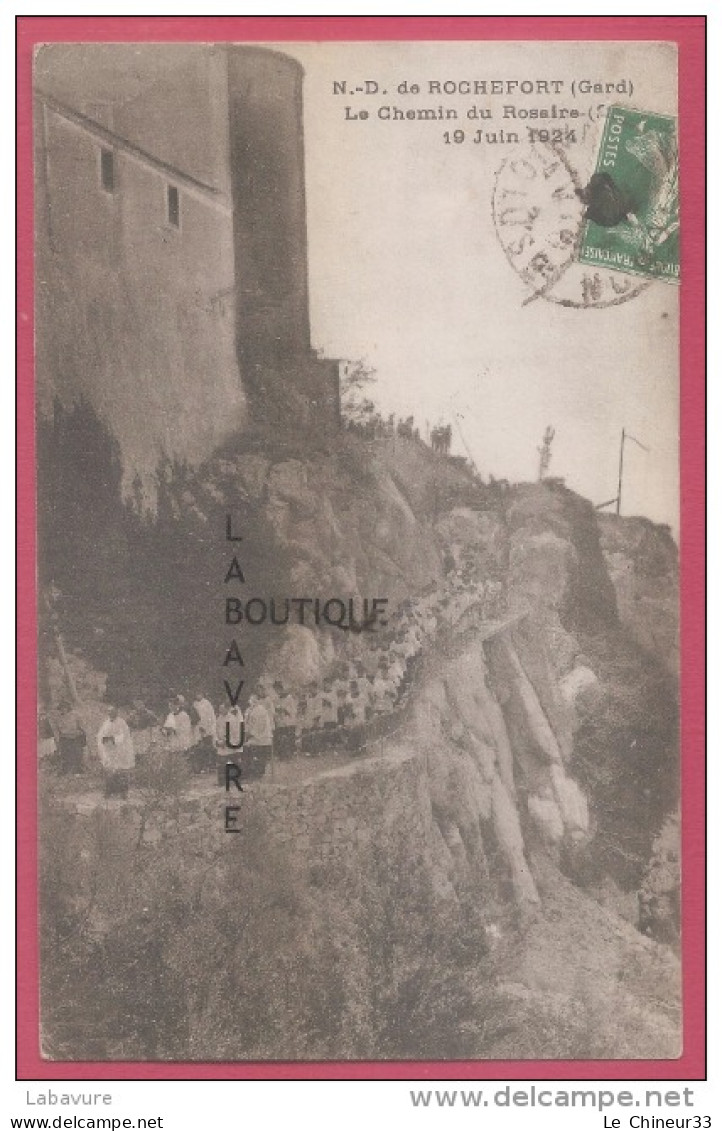 30 - ROCHEFORT-Notre Dame--Le Chemin Du Rosaire 19 Juin 1924---animé - Rochefort-du-Gard