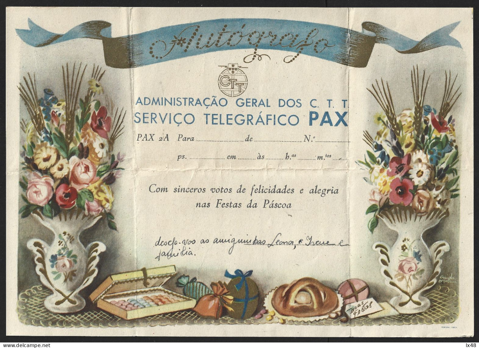Easter Party Stationery Telegram. Christ's Resurrection. Easter Flower And Eggs. Chocolates. Flowers. Easter Telegraph S - Easter